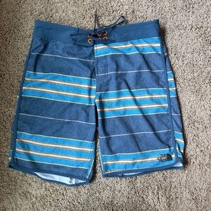 The North Face Blue Striped Board Shorts Size 32